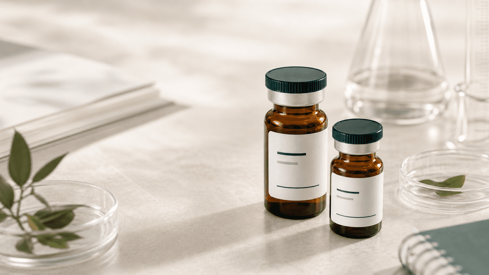 cmpd.health research vials on a clinical bench